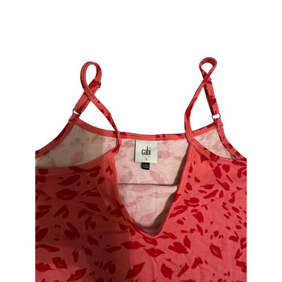 Cabi Red & Coral Lipstick Print Tank Top – Size S - Picture 8 of 10